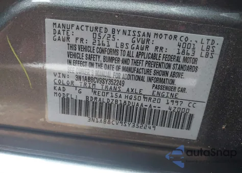 2025 Nissan Sentra Sv z USA, uszkodzony, nr VIN 3N1AB8CV9SY352249